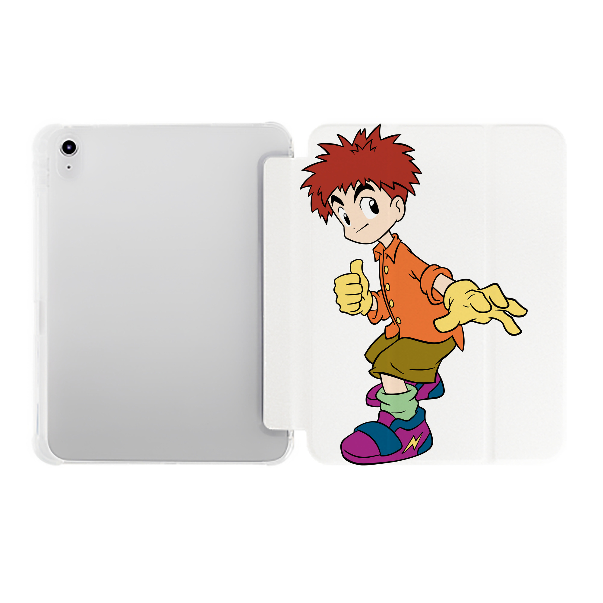 （画像用） Digimon デジタルモンスター/デジモン IPad ケース ペン収納付き 三つ折りスタンド PUレザー×シリコン 対応機種9.5/10.5/10.9インチ
